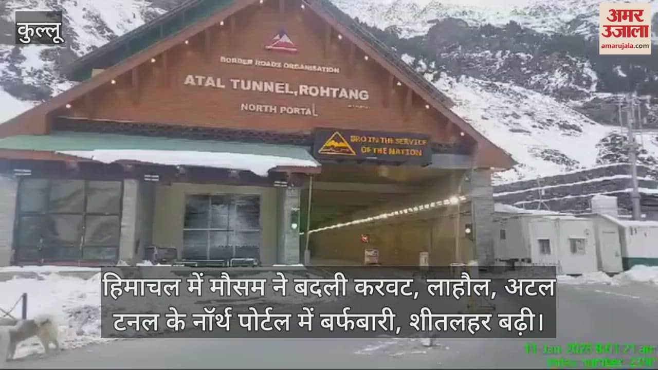 VIDEO : snowfall in Lahaul, North Portal of Atal Tunnel, cold wave increased