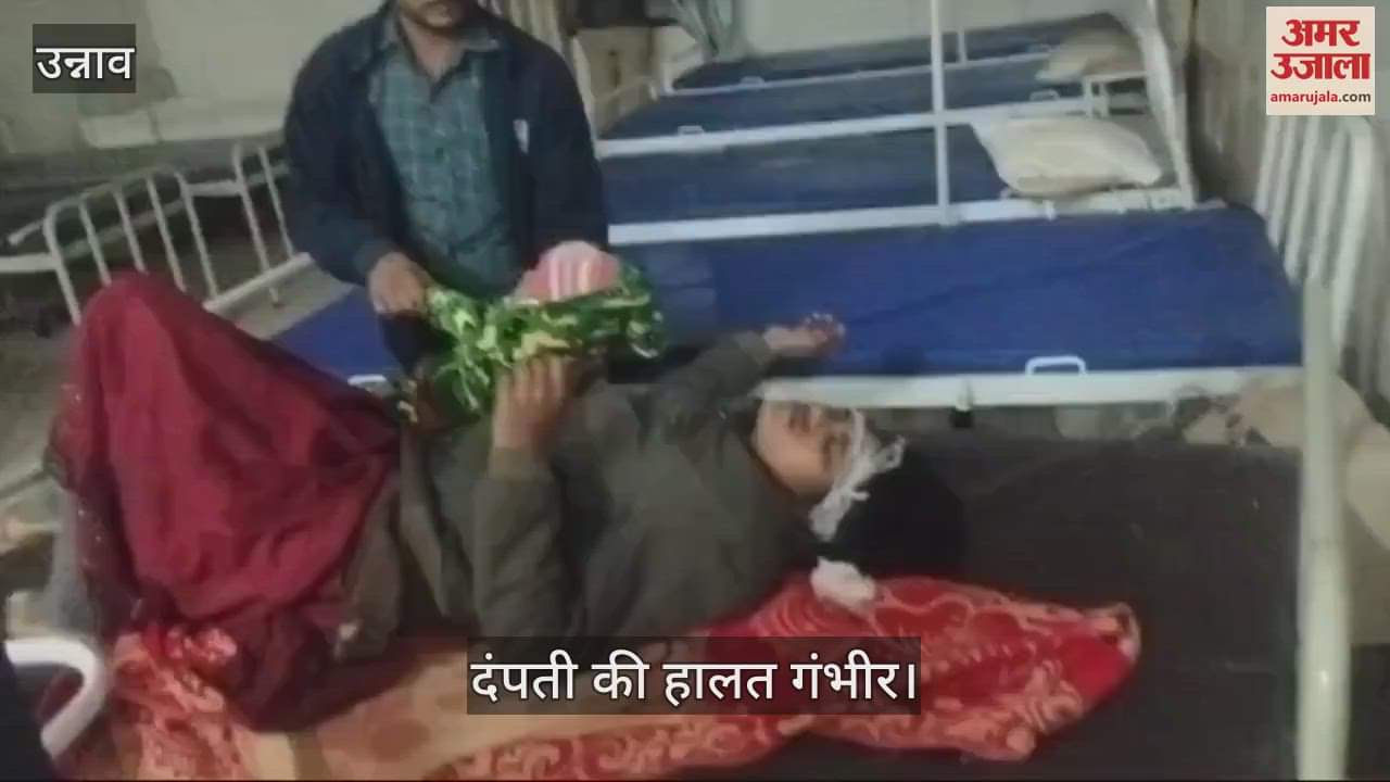 VIDEO : Road accident in Unnao, container driver dies, couple and child injured