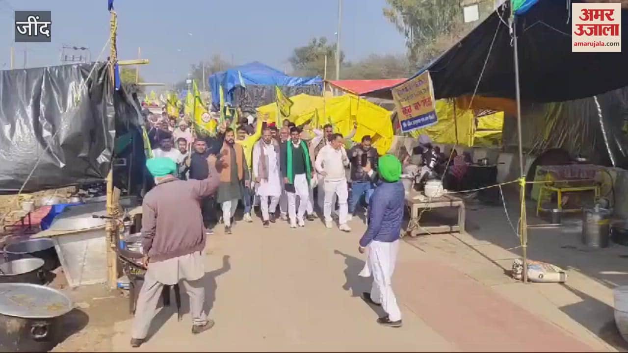 VIDEO : large group of farmers from Kaithal reached Khanauri border in support of Dallewal