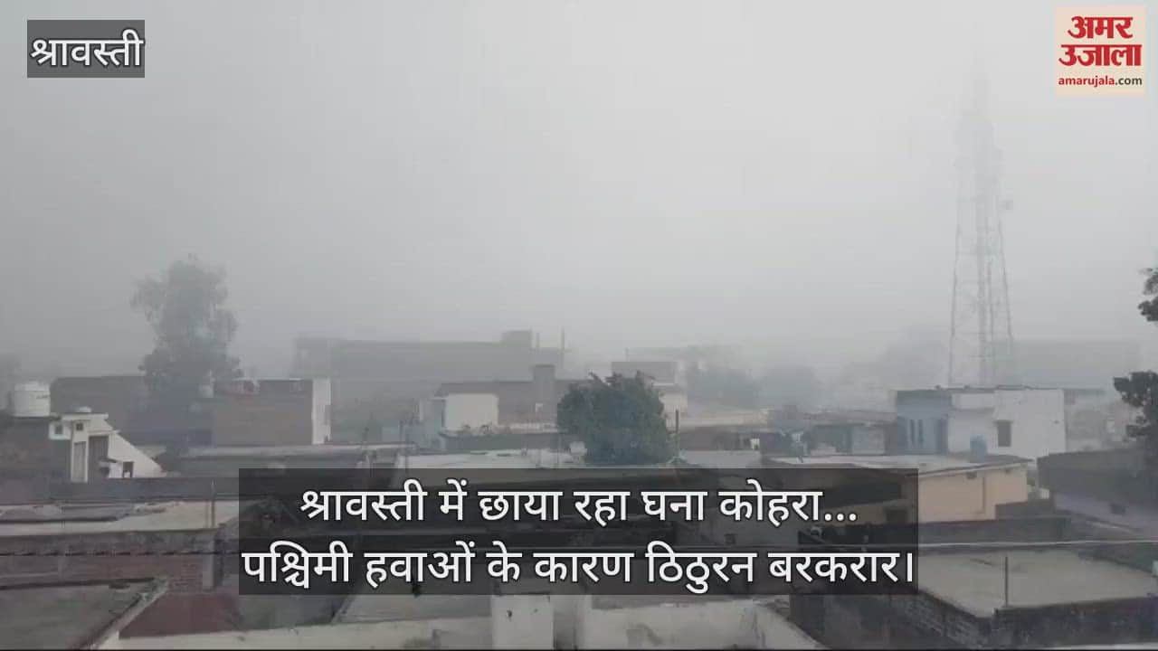 VIDEO : श्रावस्ती में छाया रहा घना कोहरा... पश्चिमी हवाओं के कारण ठिठुरन बरकरार