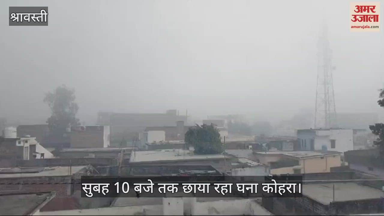 VIDEO : Shravasti: मौसम का हाल... सुबह 10 बजे तक छाया रहा घना कोहरा