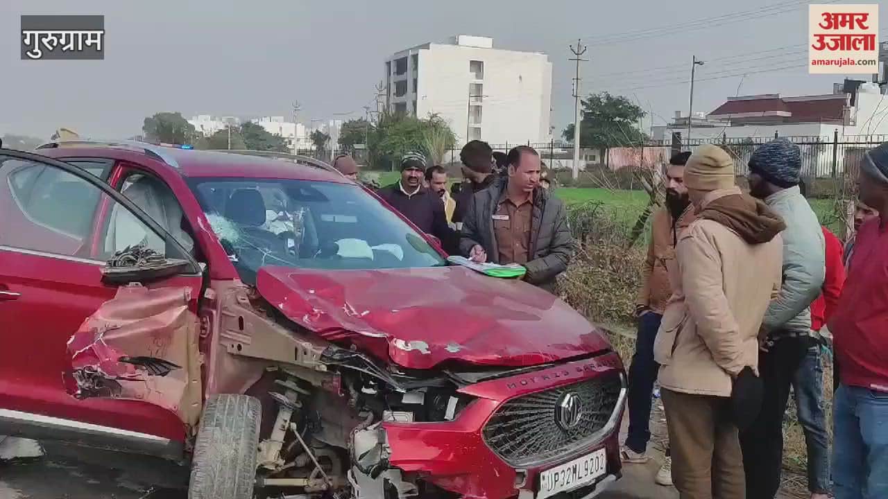 VIDEO : Bike and car collide in Gurugram one dead and other injured