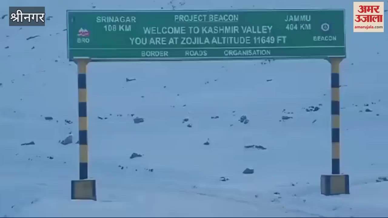 VIDEO : Challenge for BRO: Fresh snowfall in Sonamarg and Zojila pass, traffic suspended on Srinagar-Leh highway.