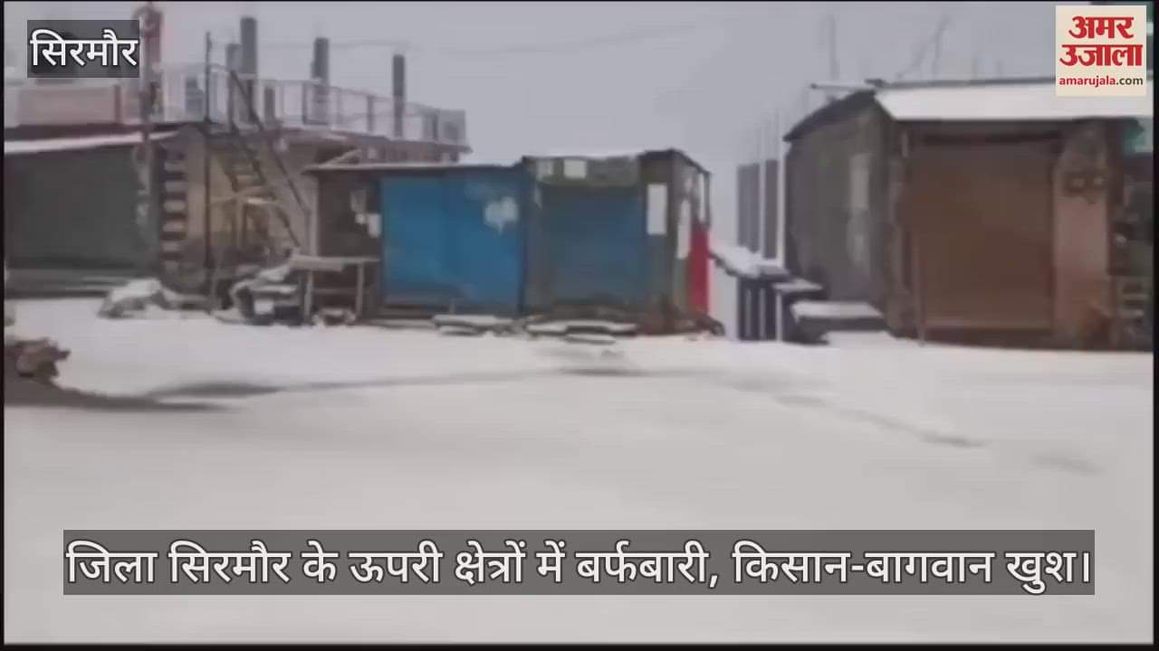 VIDEO : Snowfall in upper areas of Sirmaur district, farmers and gardeners are happy