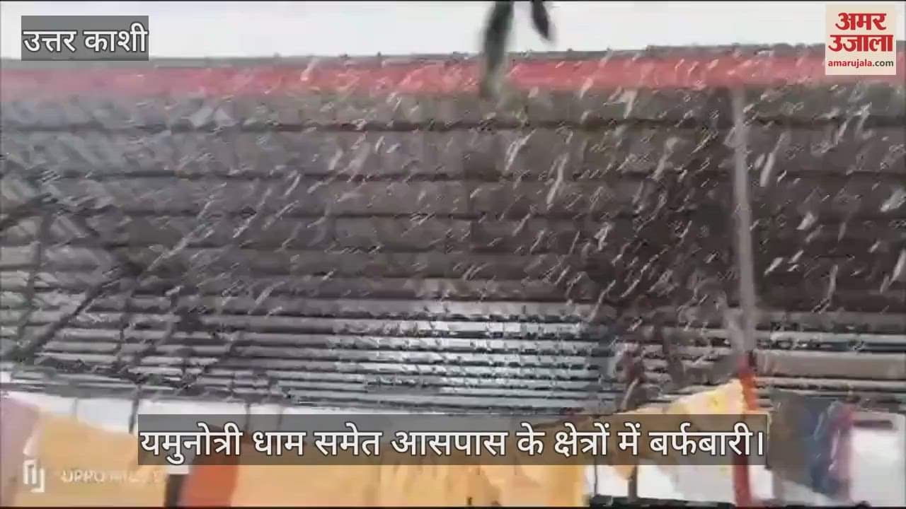VIDEO : Snowfall in Yamunotri Dham and surrounding areas cold increased