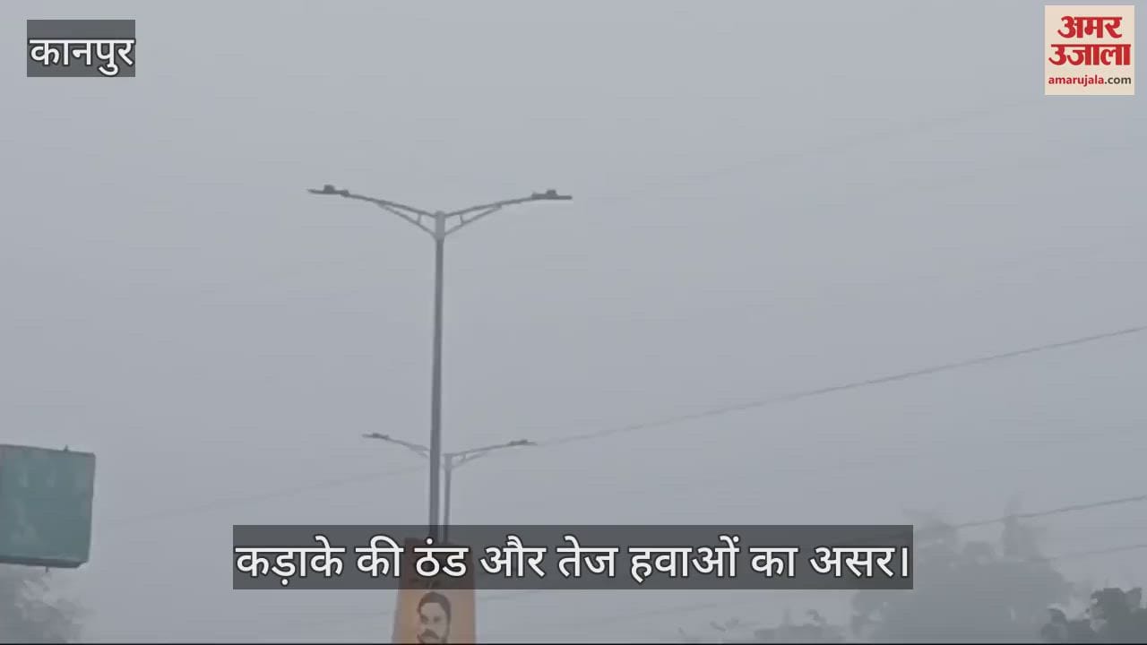 VIDEO : कानपुर में ठंड का कहर…चारों ओर फैली कोहरे की चादर, आवागमन अस्त-व्यस्त और शीतलहर से कांपे लोग