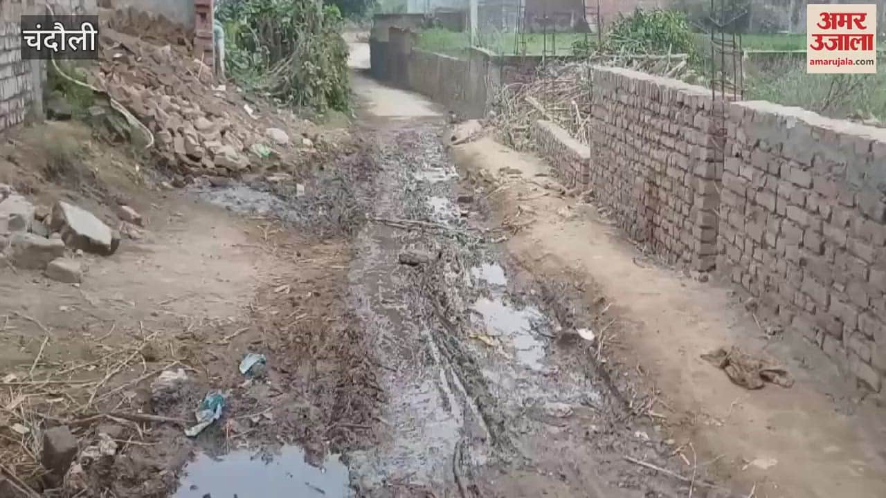 VIDEO : Due lack cleaning in chandauli mud accumulated on road villagers angry