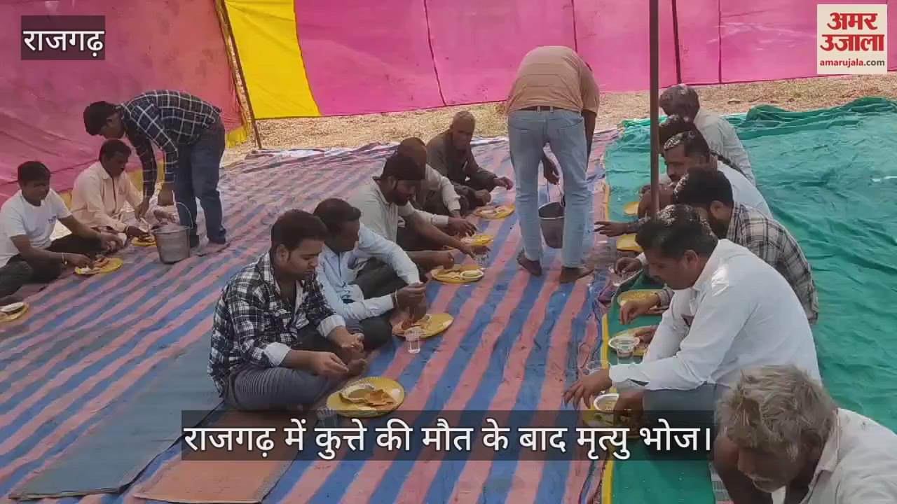 owner last rites  performed on  dog  death in  Rajgarh  hosted a funeral feast.