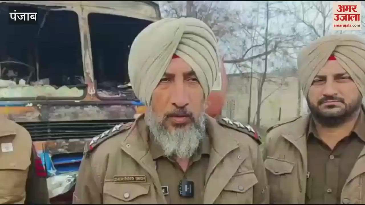 VIDEO : Accident in Barnala truck caught fire two people burnt