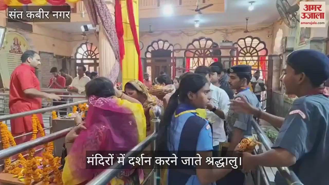 VIDEO : On the occasion of Navratri festival, people worshiped goddesses in temples and donated money