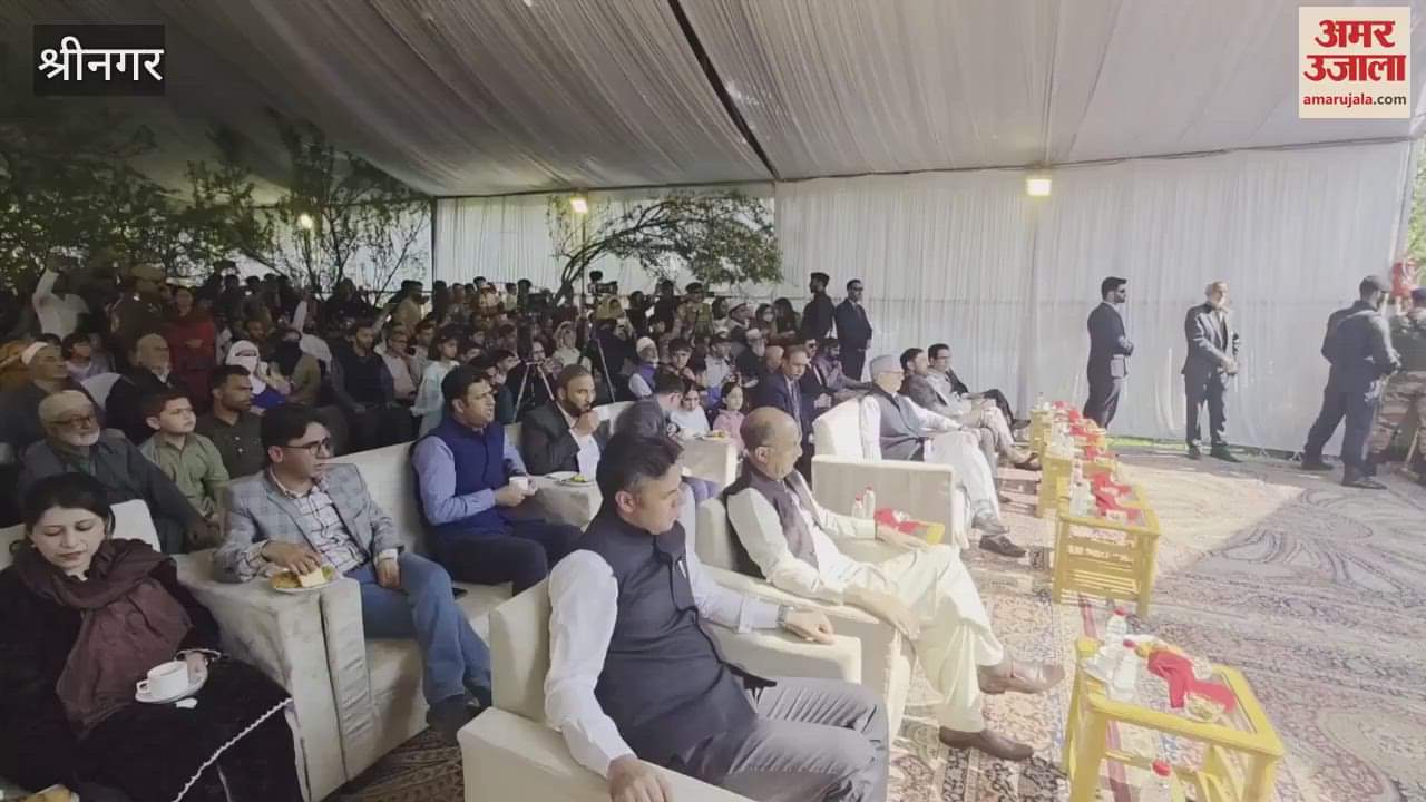 VIDEO : CM Omar Abdullah attends almond festival at Badamwari in Srinagar