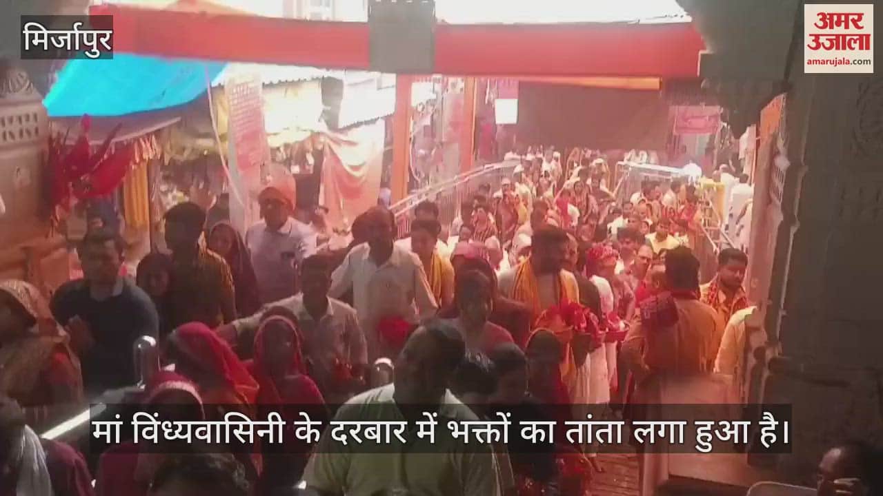 VIDEO : queue of devotees is being formed at dawn for worship at Maa Vindhyavasini Darbar in Mirzapur