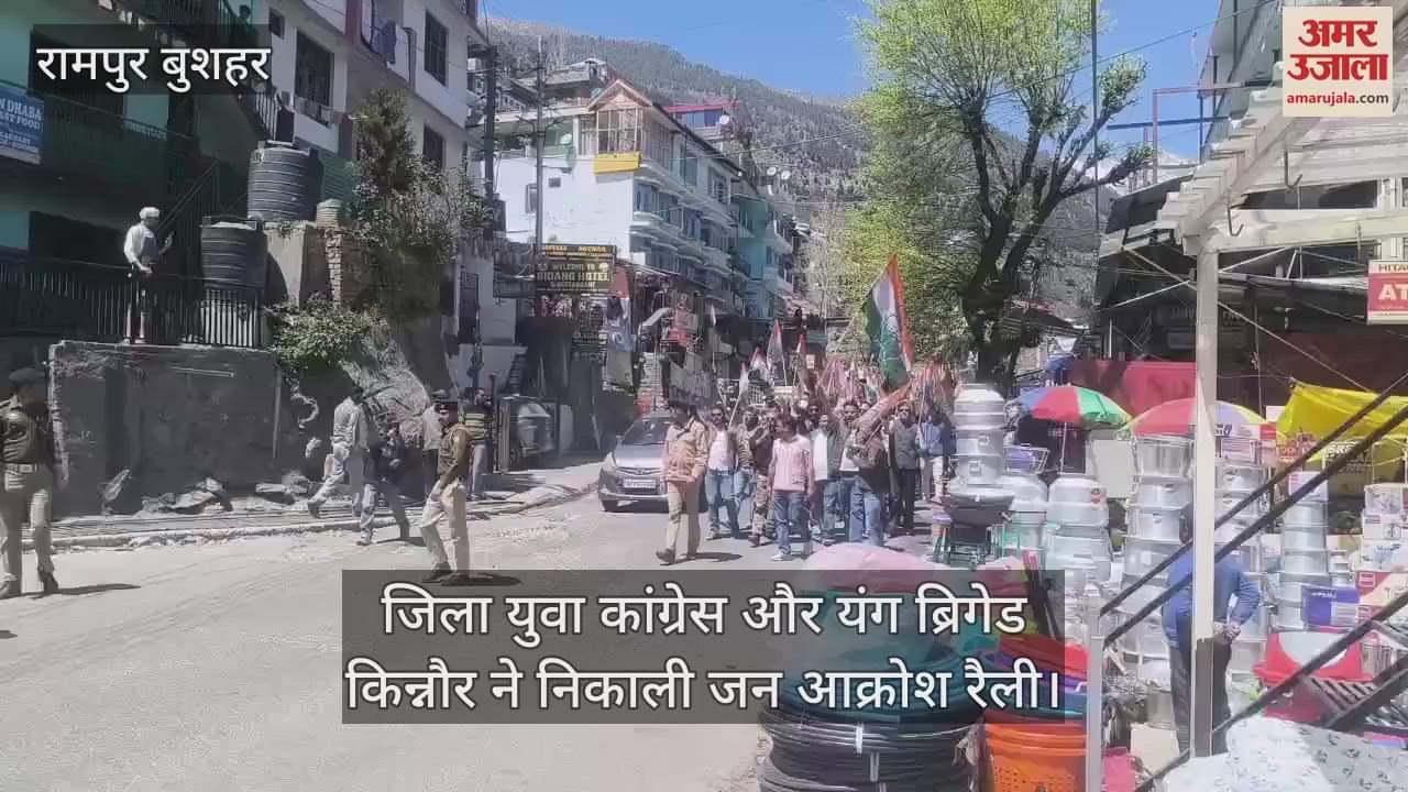 VIDEO : District Youth Congress and Young Brigade Kinnaur took out a public outrage rally
