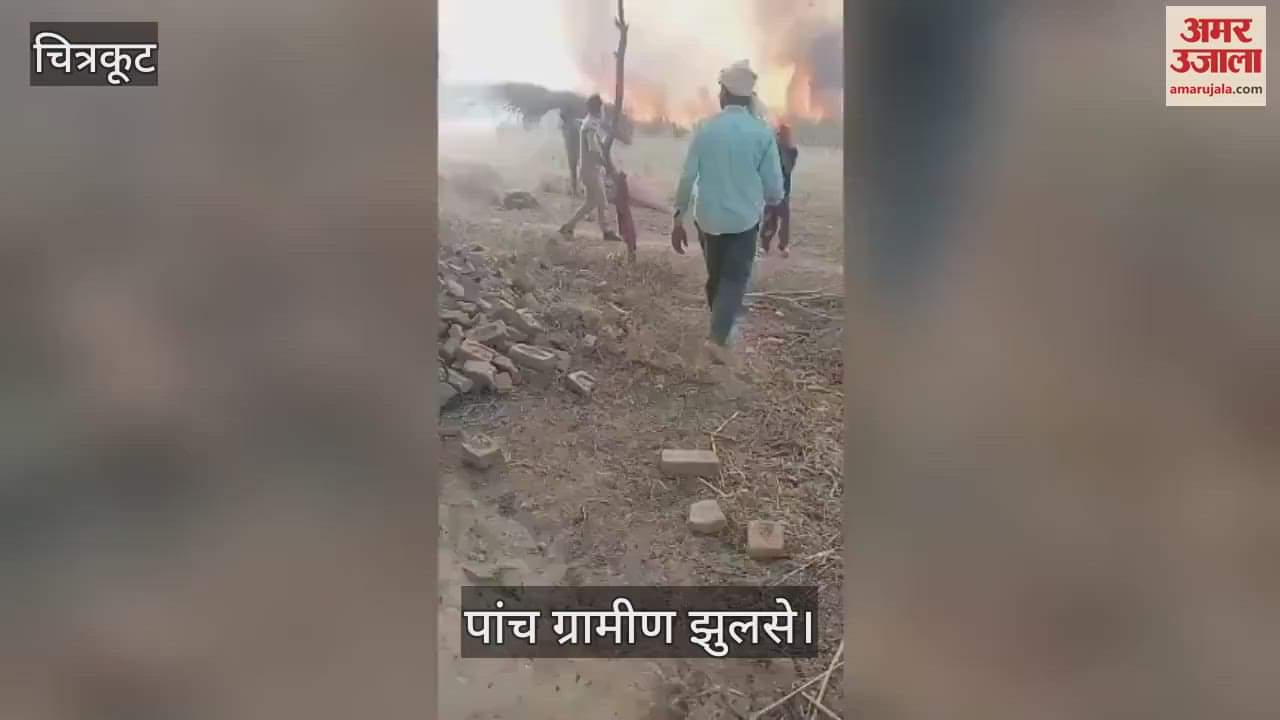 VIDEO : Fire destroyed 55 houses in Chitrakoot, chaos in the whole village