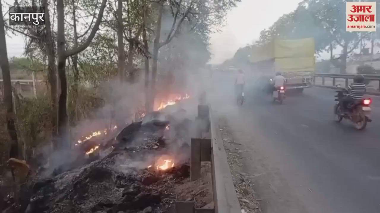 VIDEO : Fire broke out in bushes along the highway