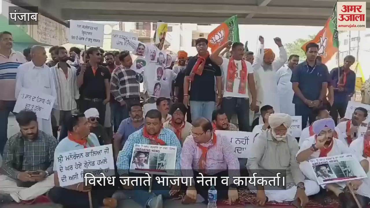 VIDEO : मोगा में भाजपाइयों ने किया प्रदर्शन, मुख्यमंत्री मान का पुतला फूंका
