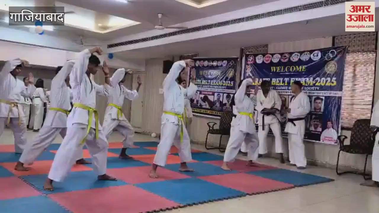VIDEO : Players participating in the Karate belt examination held in Ghaziabad