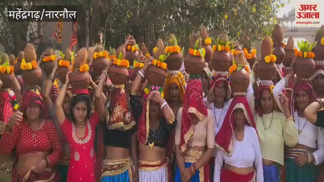VIDEO : More than 150 women took out Kalash Yatra in Rambas in Narnaul