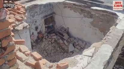 VIDEO : Neighbor's wall collapsed and roof fell, young man died after getting buried under debris in kanpur