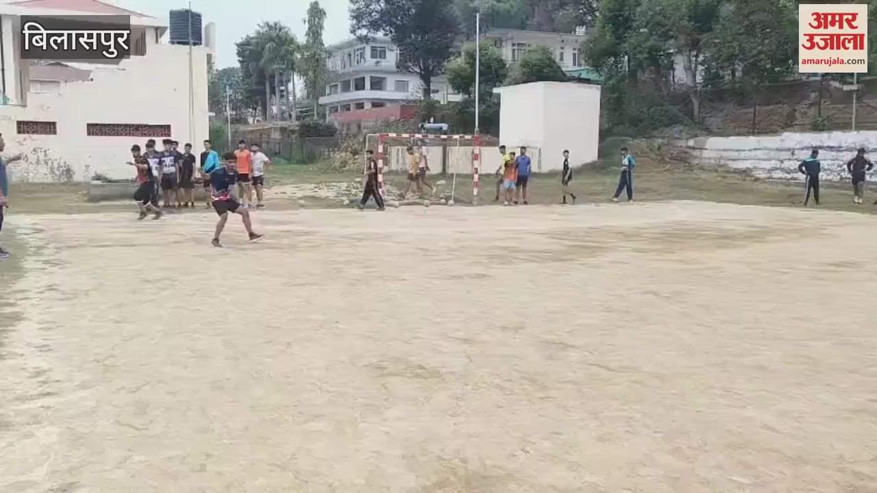 Players sweating it out in Bilaspur for the National Junior Handball Championship