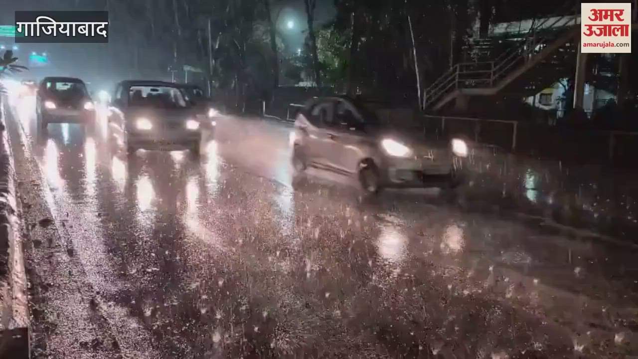 Ghaziabad had bright sunshine during day rained in evening