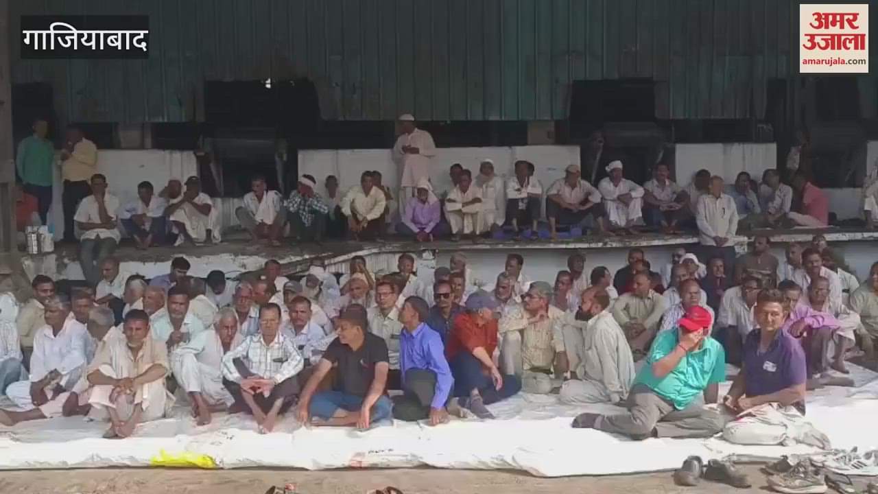 Sugar mill workers staged a sit-in protest in Simbhavali