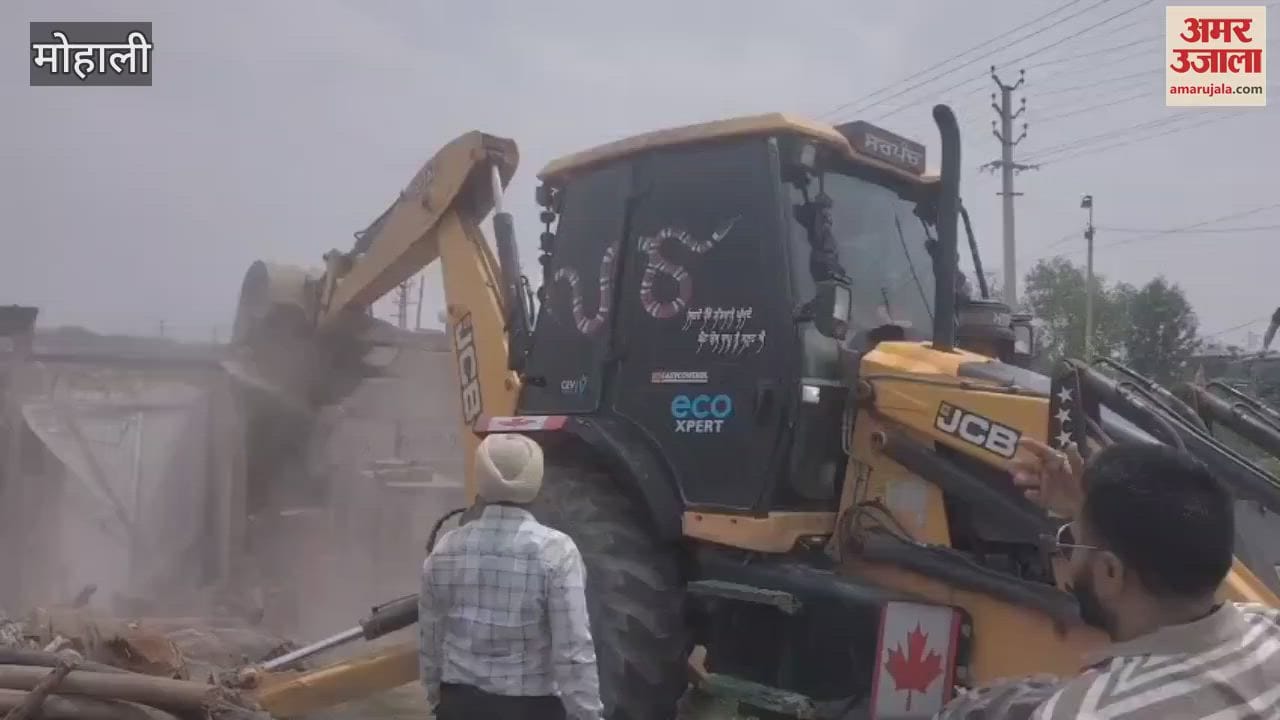 Illegal constructions built on Patiala's Rao river in Nayagaon were demolished