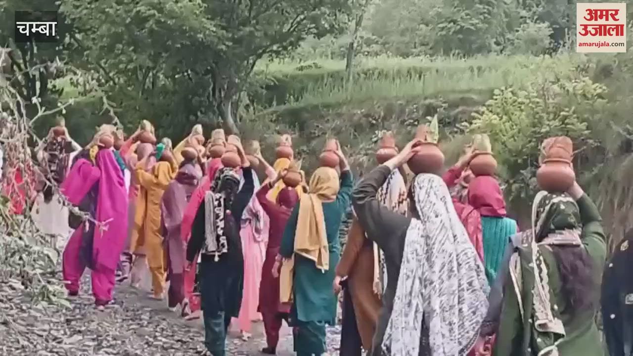 Chamba Shrimad Bhagwat Katha started with Kalashyatra at Radha Krishna Temple Telka