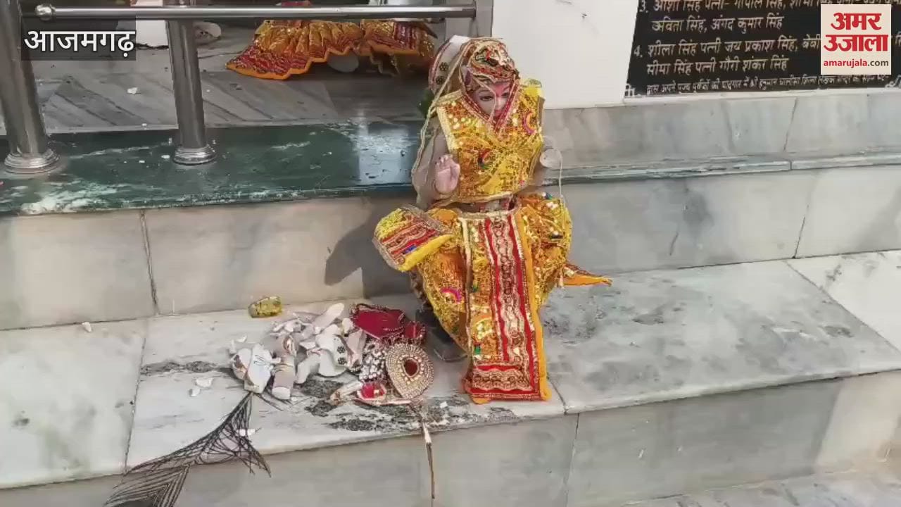 Idols of deities broken trident uprooted and devotees chased away police force deployed