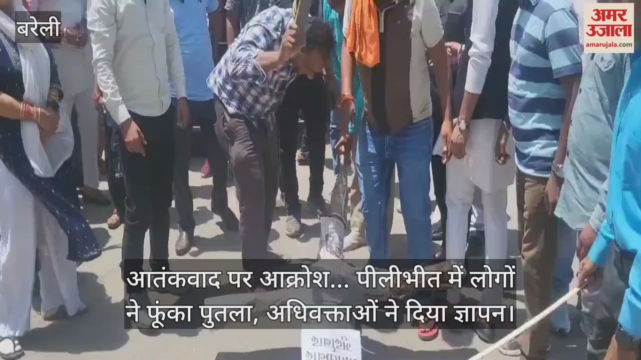 People burnt the effigy of terrorism in Pilibhit