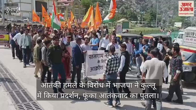 Bjp Protested Against The Terrorist Attack In Kullu, Burnt The Effigy ...