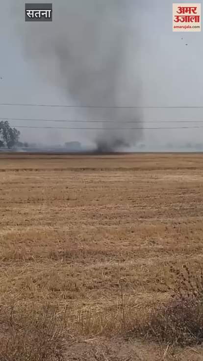 Satna News: A woman trapped in a tornado caused by a fire in a field died of burns