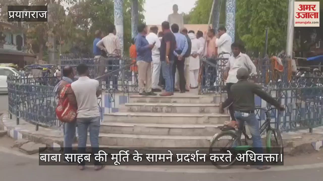 Prayagraj: Advocates enraged over defacing of Baba Saheb's statue, raised slogans