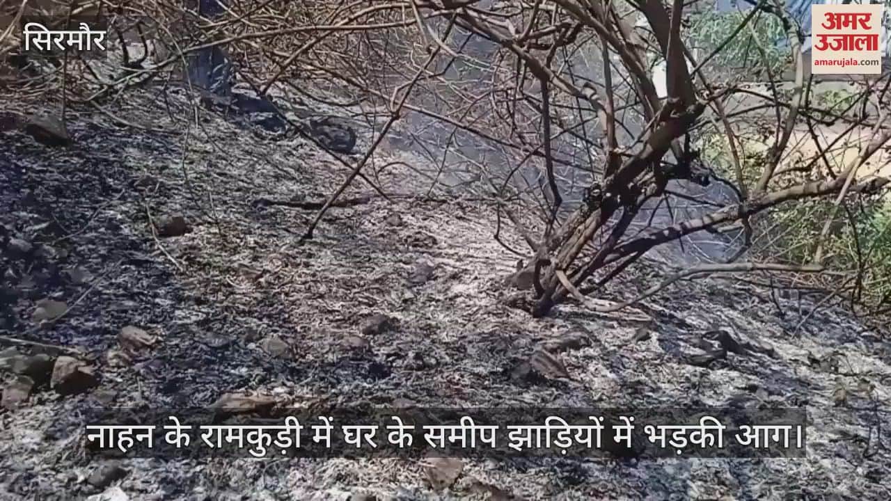 Sirmaur: Fire broke out in bushes near a house in Ramkudi, Nahan