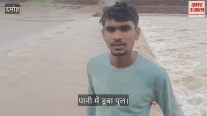 Damoh News: The bridge of Barkhera Singaurgarh village has been submerged for eight days