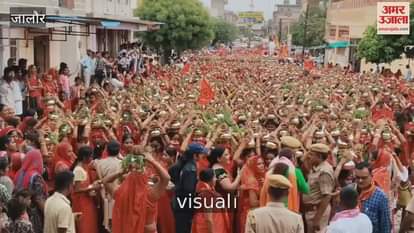 Jalore: 5 thousand women took out Kalash Yatra to mark the beginning of Shravanmasiya Katha in the city