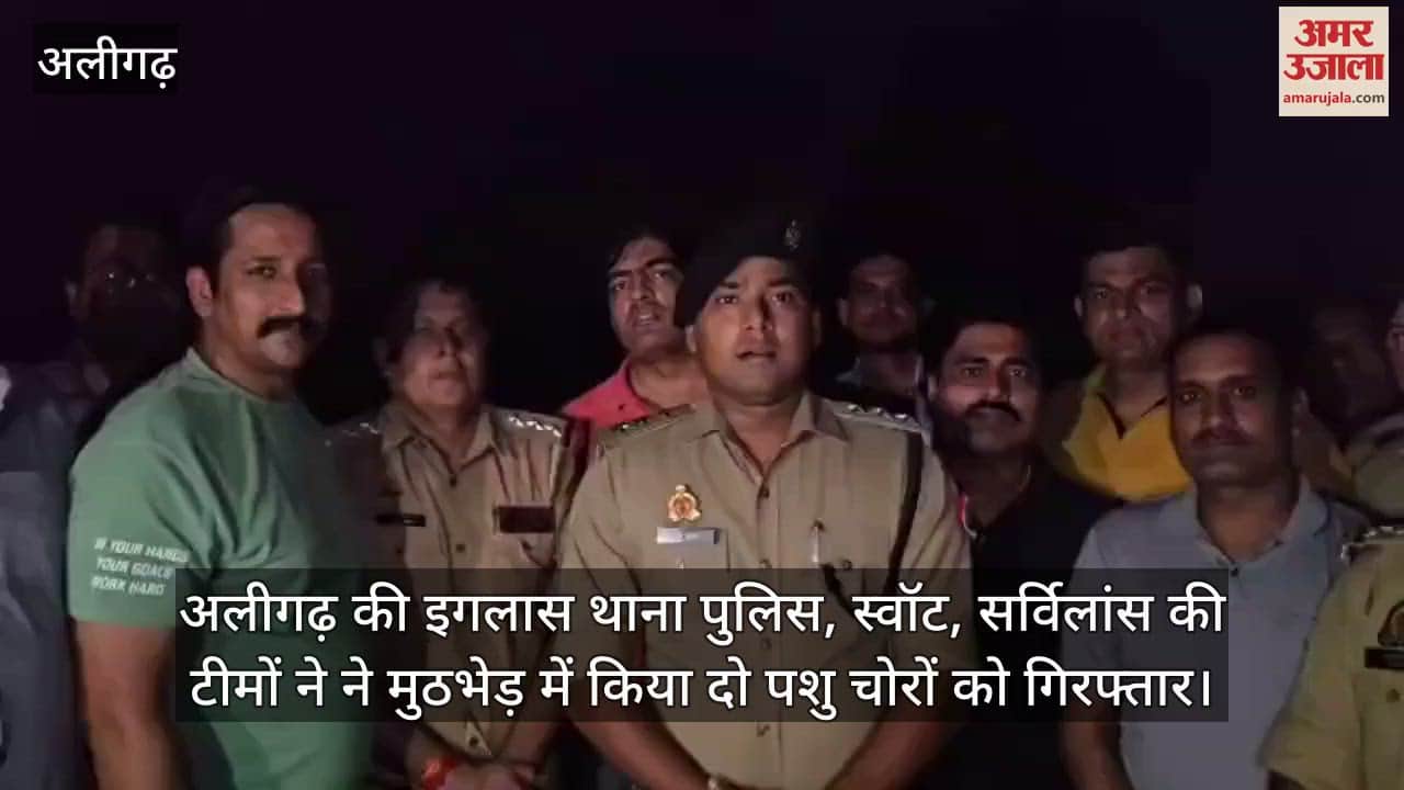 अलीगढ़ की इगलास थाना पुलिस, स्वॉट, सर्विलांस की टीमों ने ने मुठभेड़ में किया दो पशु चोरों को गिरफ्तार