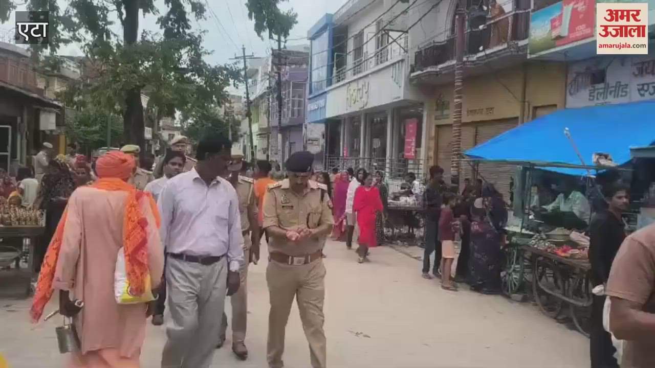 Crowds of devotees are gathering at Kailash Mandir in Etah