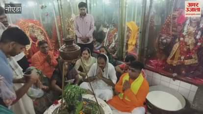 devotees thronged Shiva temples On first Monday of Sawan in Noida