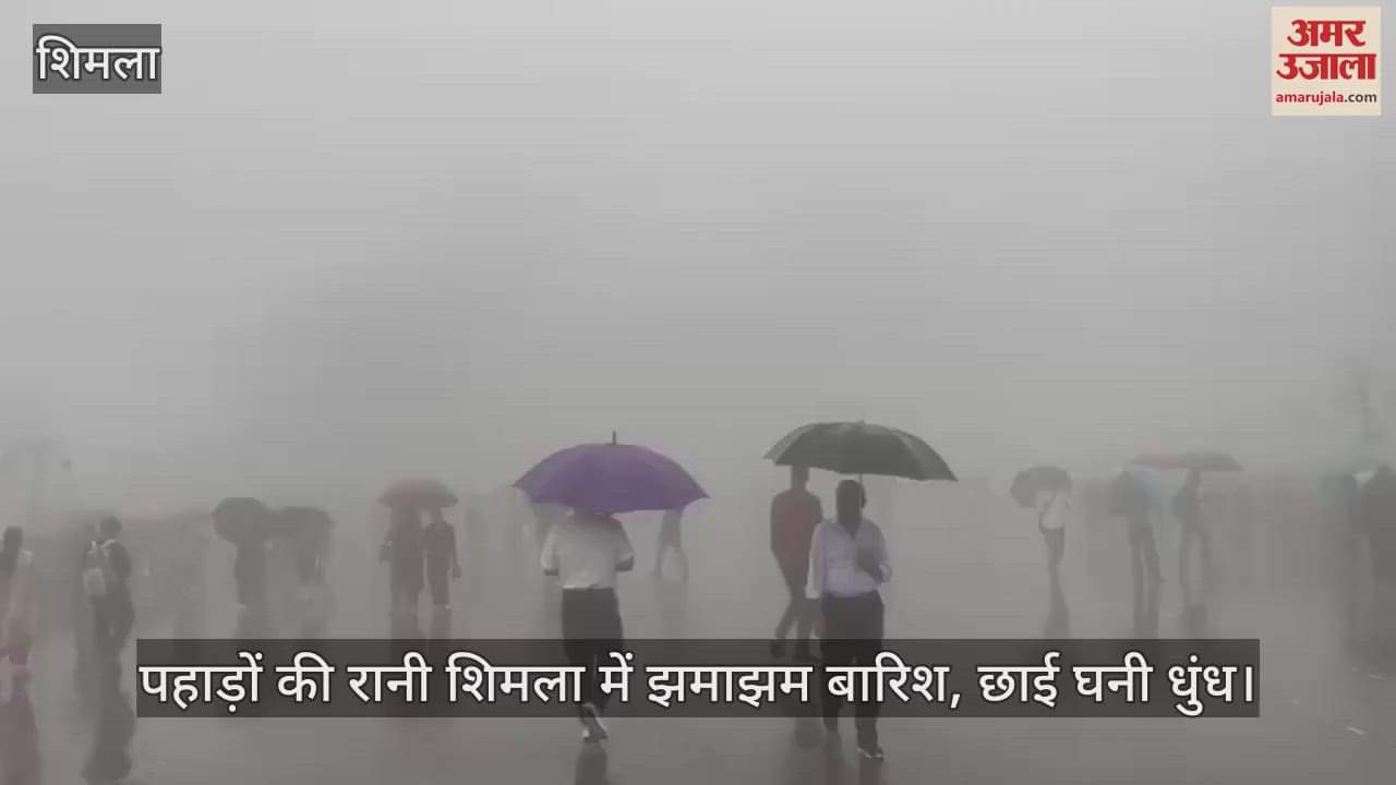 Heavy rain in Shimla, the queen of mountains, thick fog prevails