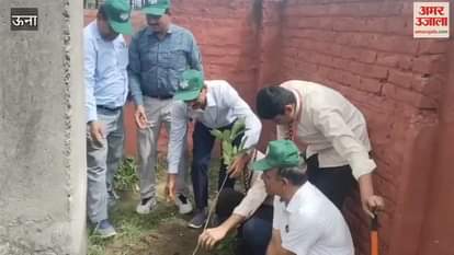 Una Eco Club organized One tree in the name of maa campaign plantation and campus beautification program