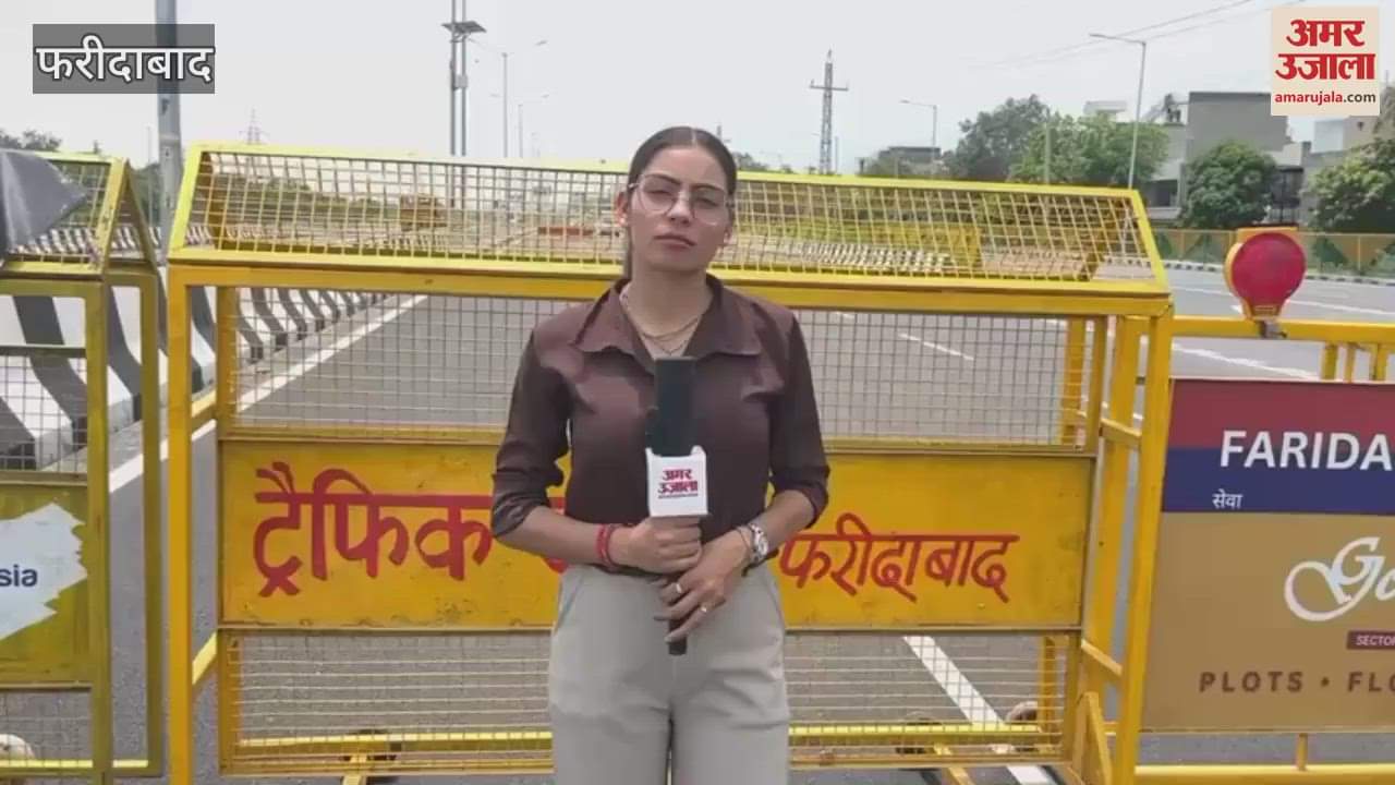Barricading on Delhi Mumbai Expressway in Sector 30 Faridabad due to Kanwar Yatra