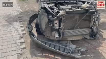 private bus and a car collided on National Highway-44 in Karnal; Woman driver injured, bus driver absconding