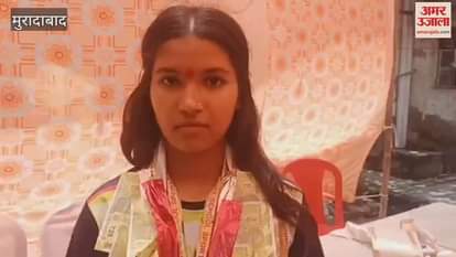 Said the goal is to win a medal in Olympics, Parul Antariksh welcomed in Moradabad