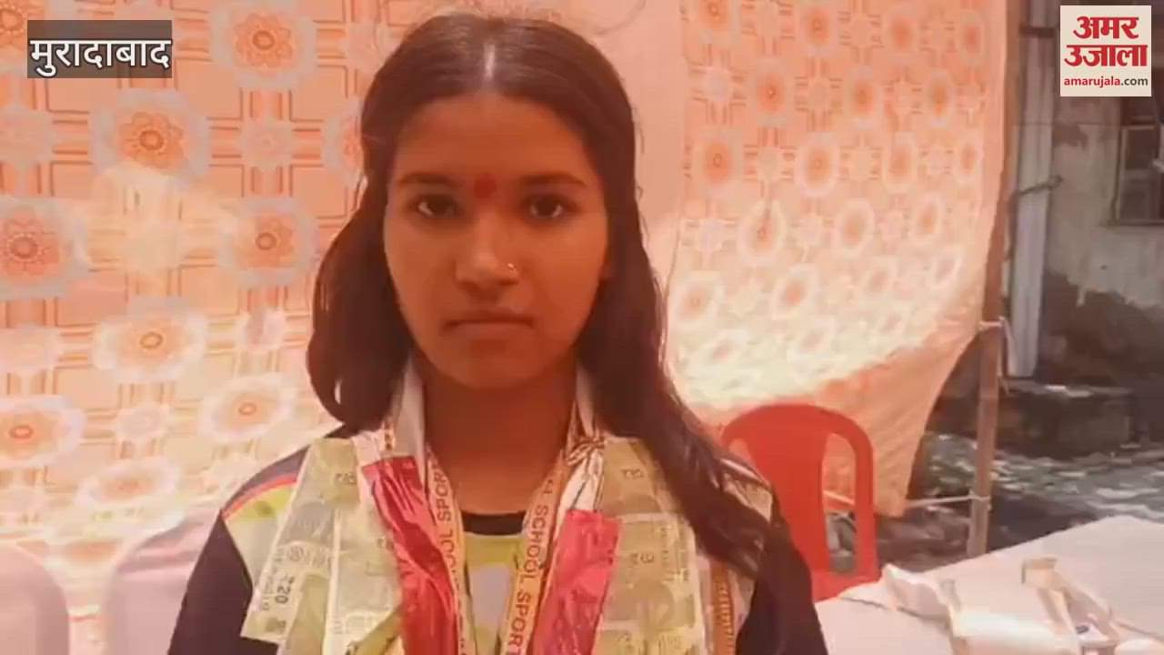 Said the goal is to win a medal in Olympics, Parul Antariksh welcomed in Moradabad