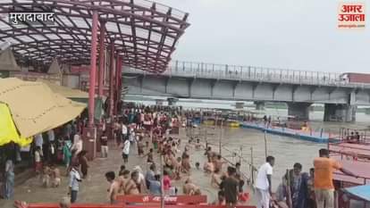 banks of Ganga reverberated with the proclamation of Har Har Gange, a flood of devotees gathered at Brajghat and Tigri