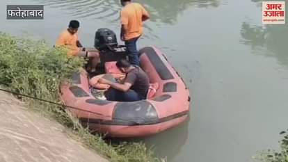 No trace of the child who was swept away in the canal in Tohana, Fatehabad, SDRF team engaged in search