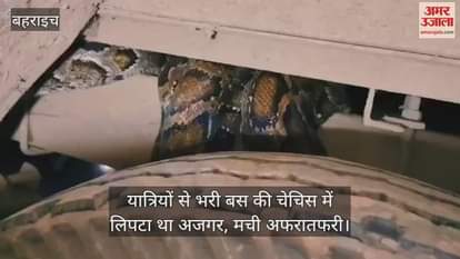 बहराइच में यात्रियों से भरी बस की चेचिस में लिपटा था अजगर, मची अफरातफरी