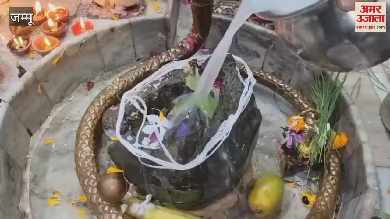 A huge crowd of devotees gathered at Shivdwala temple in Samba, offered water to Shiva in the month of Saavan