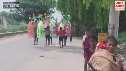 Kanwariyas carrying Kanwar from Haridwar go to Palwal via Faridabad